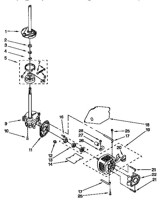 Kenmore 11092273100 brake, clutch, gearcase, motor and pump diagram