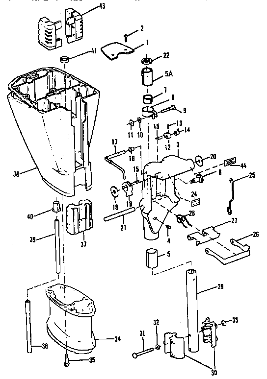 Craftsman 225581507 swivel bracket and driveshaft housing diagram