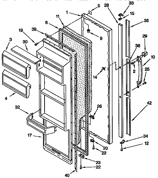 Kenmore 1069532512 refrigerator door diagram