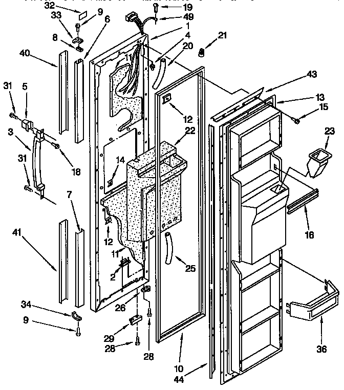 Kenmore 1069532512 freezer door diagram