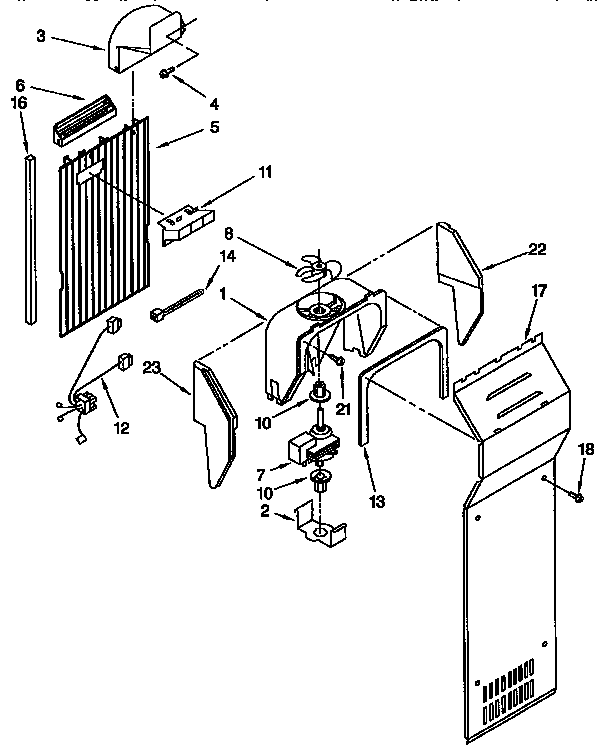 Kenmore 1069532512 air flow parts diagram