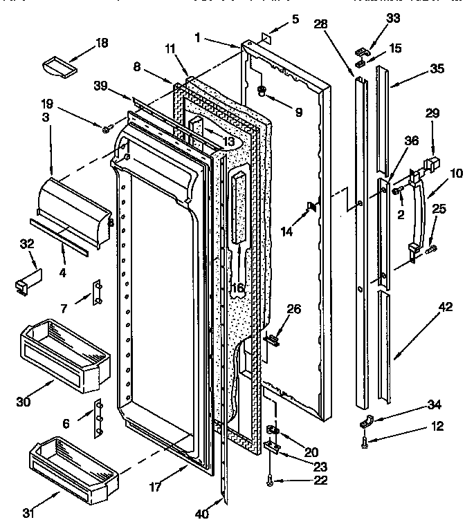 Kenmore 1069542852 refrigerator door diagram