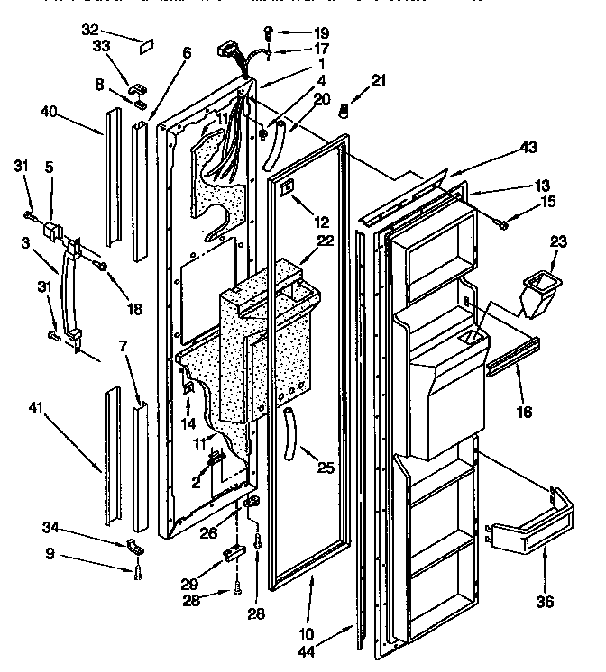 Kenmore 1069542852 freezer door diagram