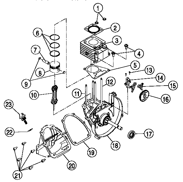 Craftsman 315742260 cylinder and crankcase assembly diagram