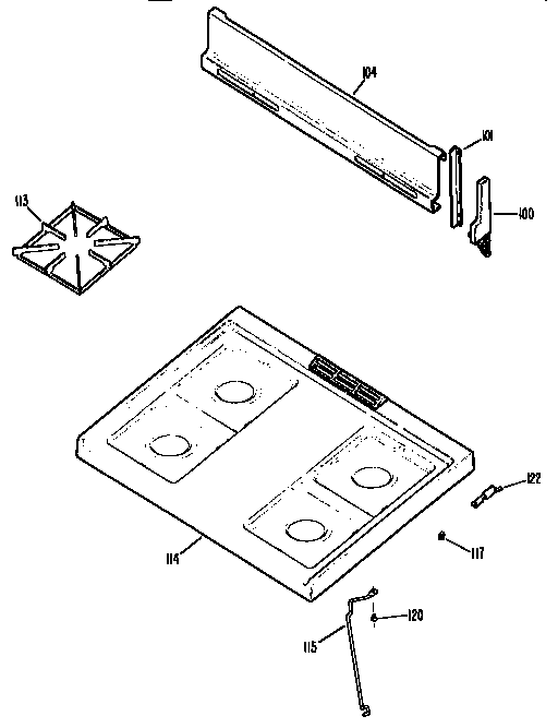 Kenmore 3626101894 main top section diagram