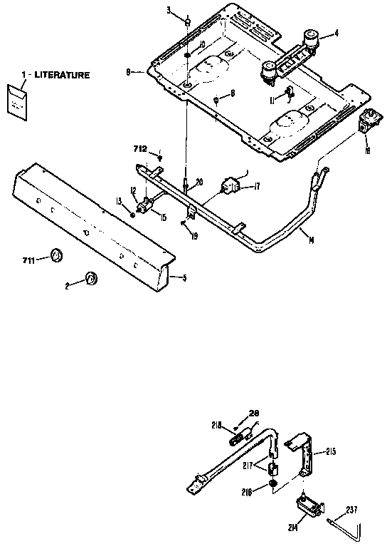 Kenmore 3626111195 burner section diagram