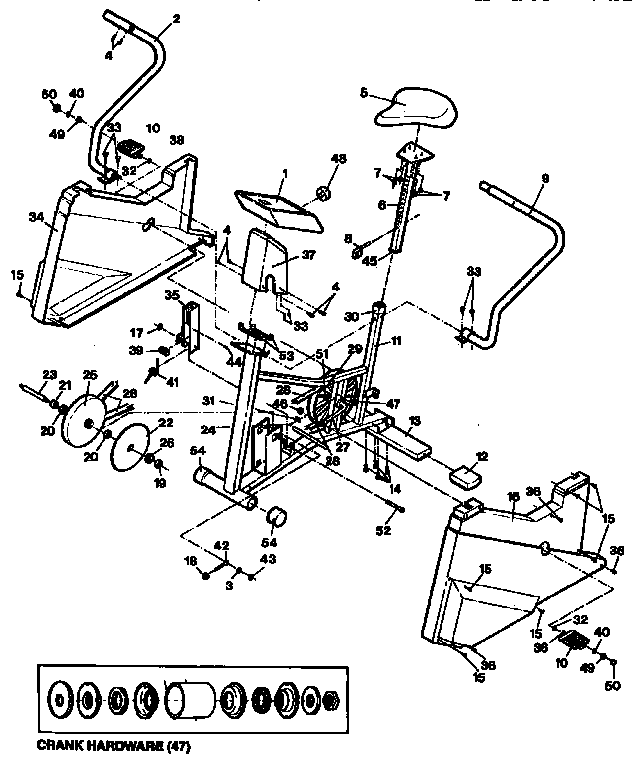 Weslo WLEX67540 unit parts diagram