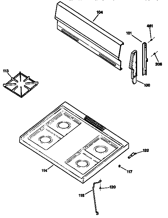 Kenmore 3627115890 main top section diagram