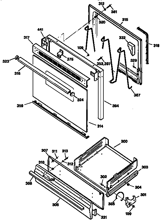 Kenmore 3627115890 door and drawer diagram