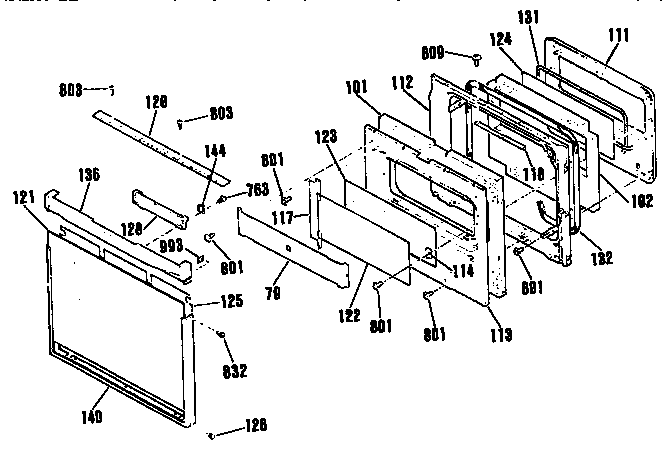 Kenmore 9114842995 door section diagram