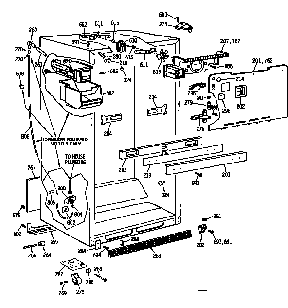 Kenmore 3639738783 cabinet diagram