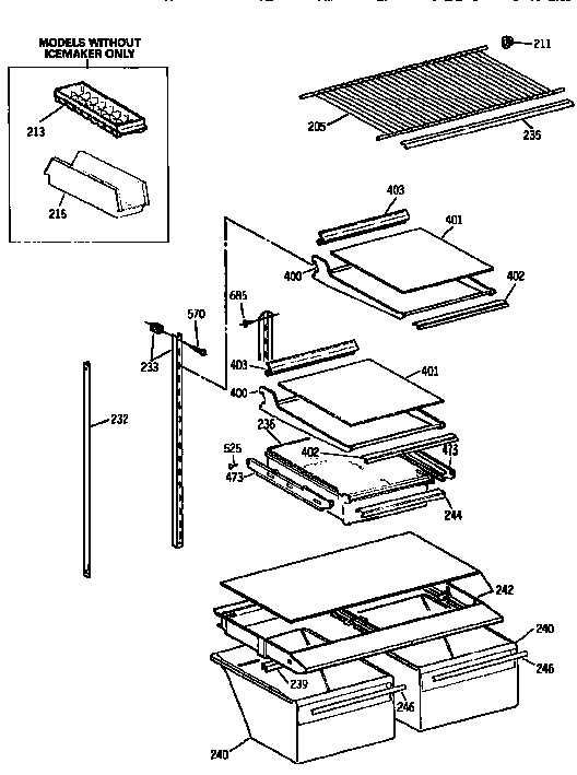 Kenmore 3639738783 shelf parts diagram