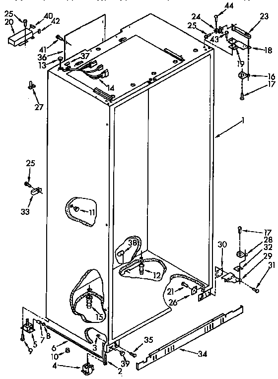 KitchenAid KSSS36DAX00 cabinet diagram