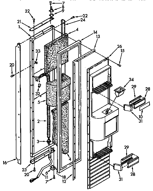 KitchenAid KSSS36DAX00 freezer door diagram