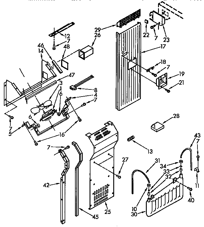 KitchenAid KSSS36DAX00 air flow and reservoir diagram
