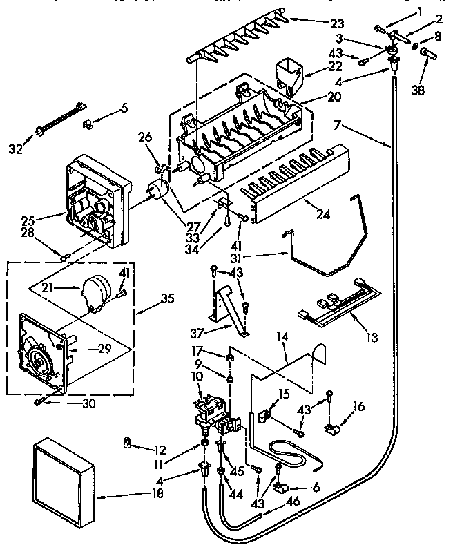 KitchenAid KSSS36DAX00 icemaker diagram