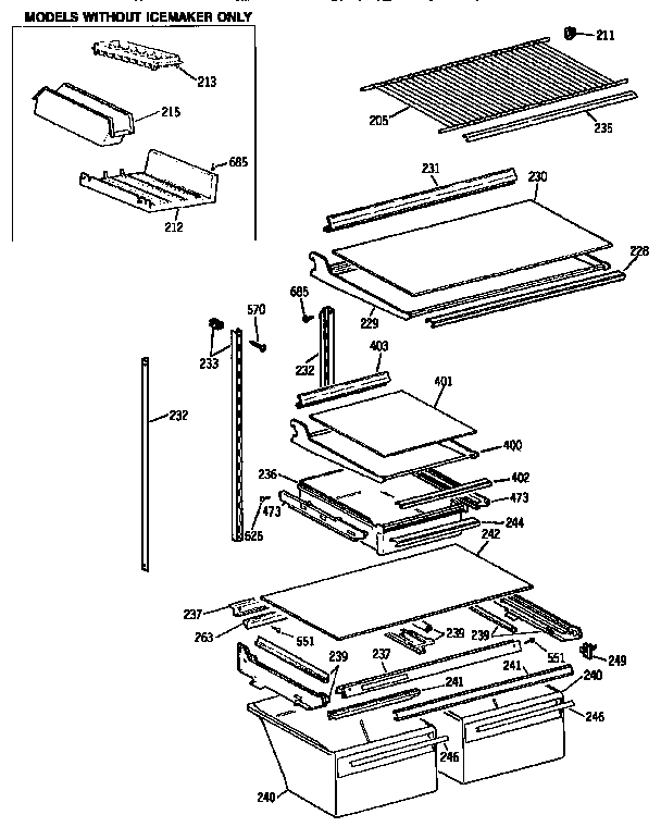 Kenmore 3639631587 shelf diagram