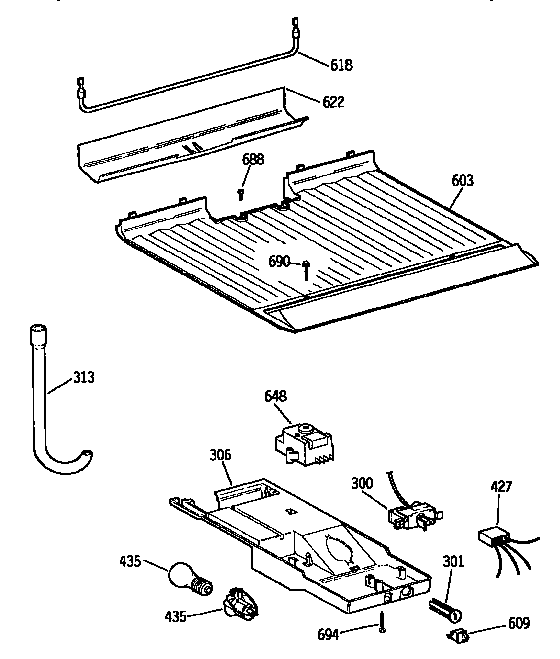 Kenmore 3639646511 comparment separator/divider block diagram
