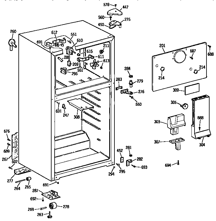Kenmore 3639644511 cabinet diagram