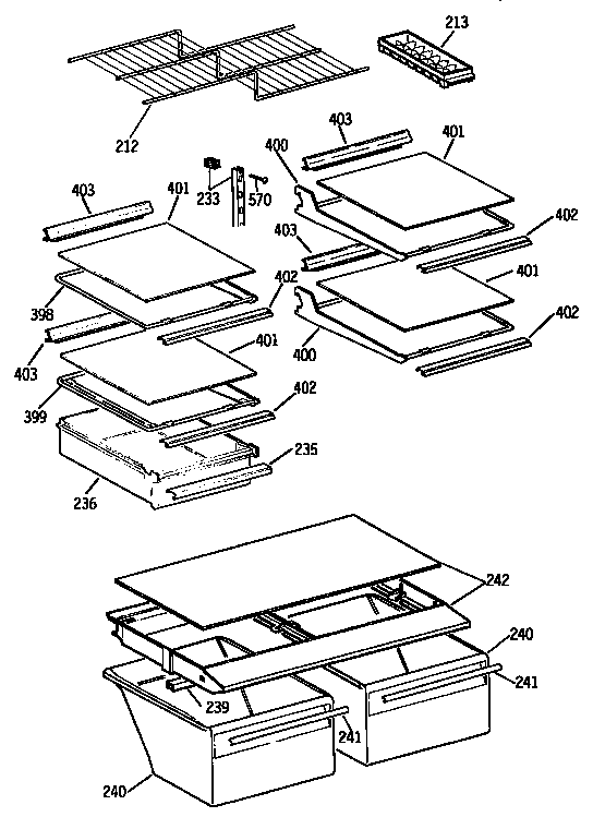 Kenmore 3639644511 shelf diagram