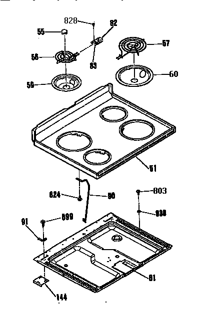 Kenmore 9119384691 main top section diagram