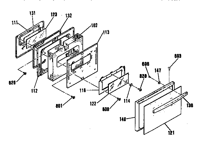 Kenmore 9119384691 oven door diagram