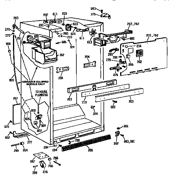 Kenmore 3639638715 cabinet diagram