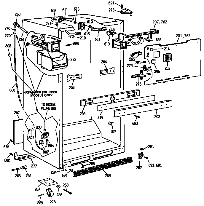 Kenmore 3639738515 cabinet diagram