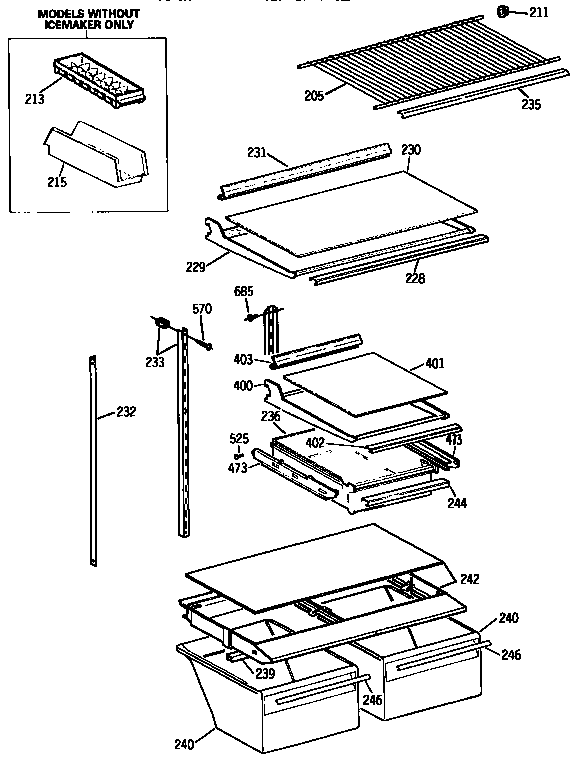 Kenmore 3639738515 shelf diagram