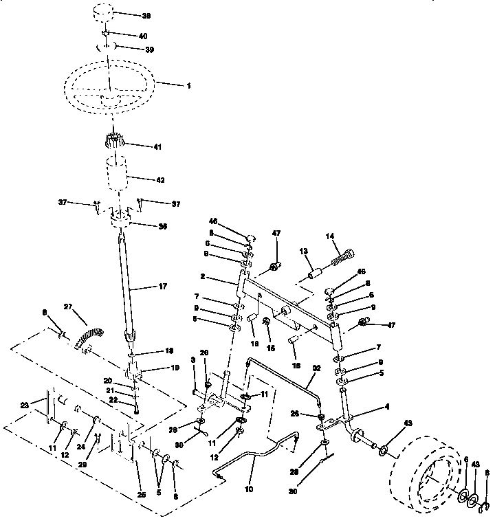 Craftsman 917257573 steering assembly diagram