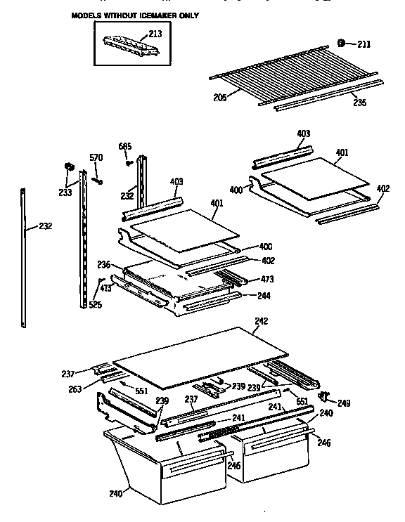 Kenmore 3639641724 shelf diagram
