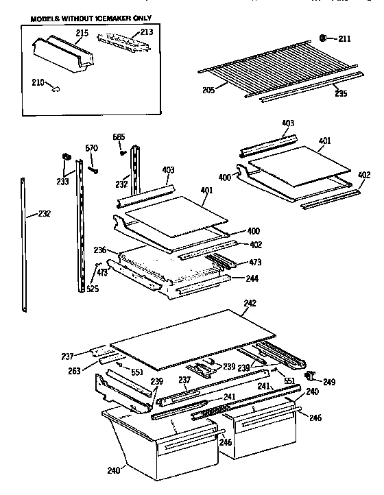 Kenmore 3639642884 shelf diagram