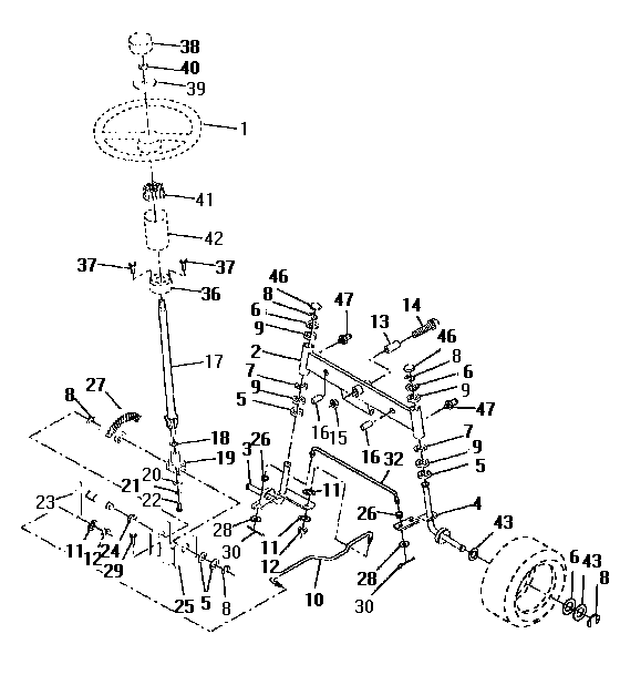 Craftsman 917257644 steering assembly diagram