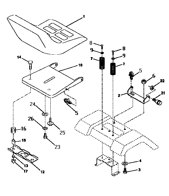 Craftsman 917257644 seat assembly diagram