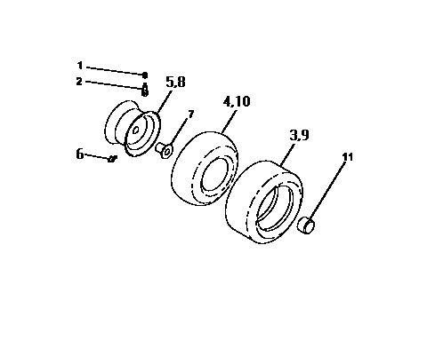 Craftsman 917257644 wheels and tires diagram