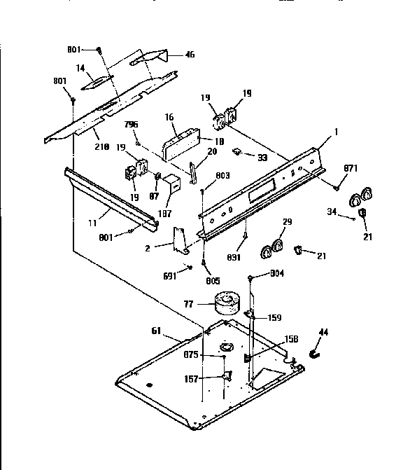 Kenmore 9114674591 control panel section diagram