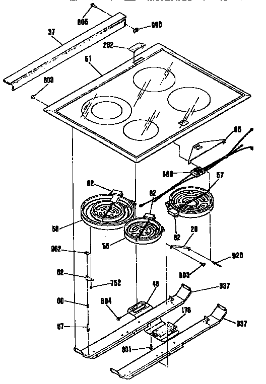Kenmore 9114674591 main top section diagram