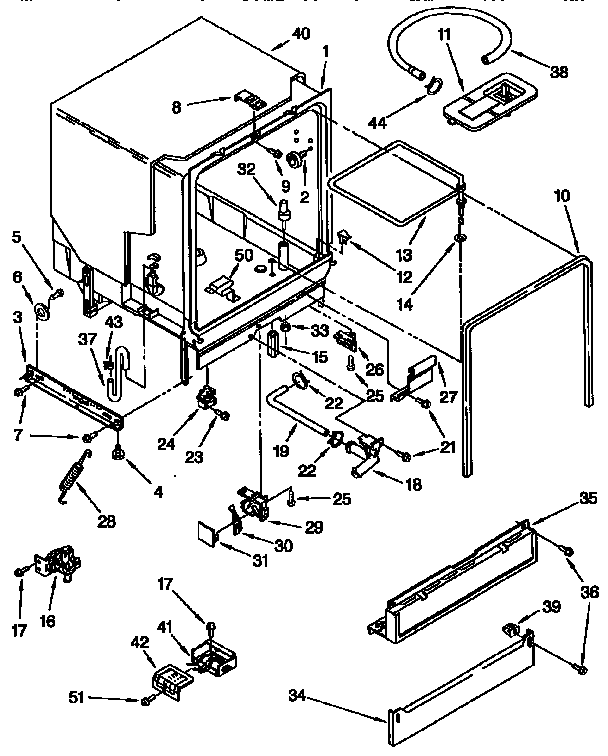 Kenmore 6651644591 tub assembly diagram