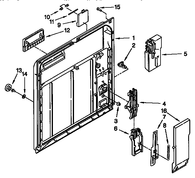 Kenmore 6651644591 inner door  hardware diagram