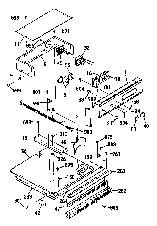 Kenmore 9114132994 control section diagram