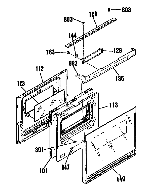 Kenmore 9114132994 lower door section diagram