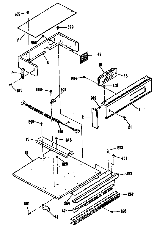 Kenmore 9114012193 control section for electric built-in oven diagram