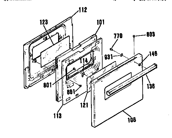 Kenmore 9114012193 oven door diagram