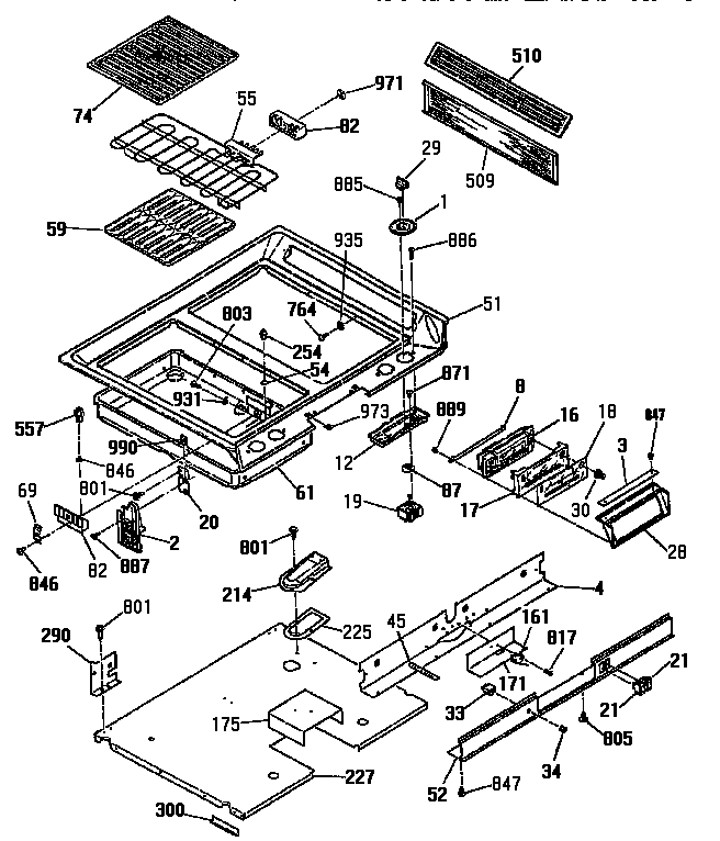 Kenmore 9114694590 main top section diagram