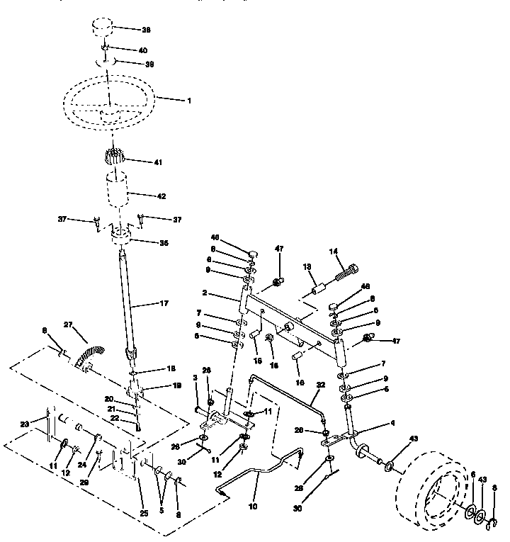 Craftsman 917257632 steering assembly diagram