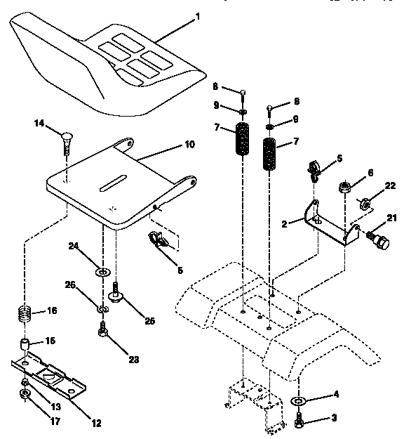 Craftsman 917257632 seat assembly diagram