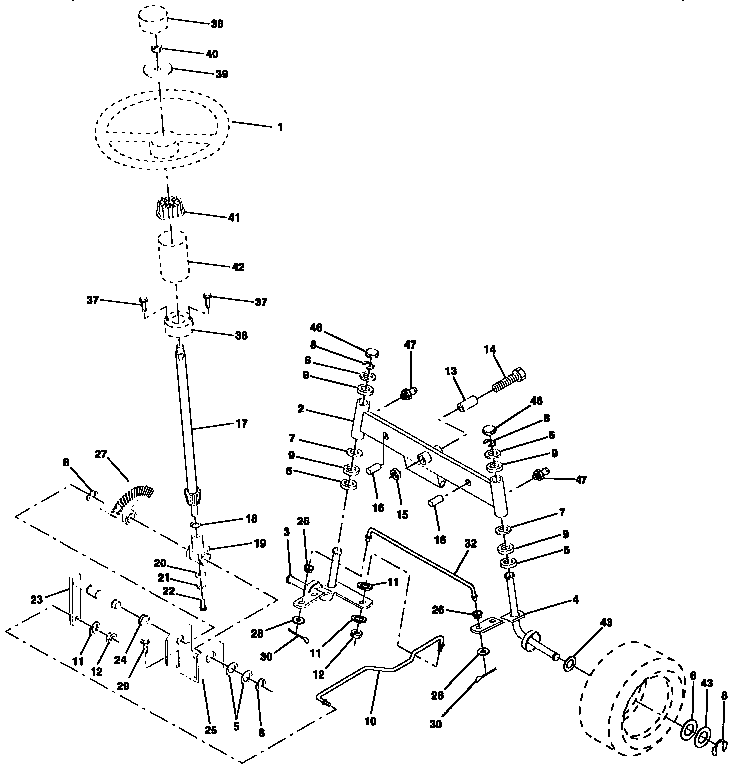 Craftsman 917257562 steering assembly diagram