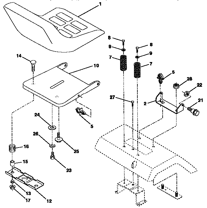 Craftsman 917257562 seat assembly diagram