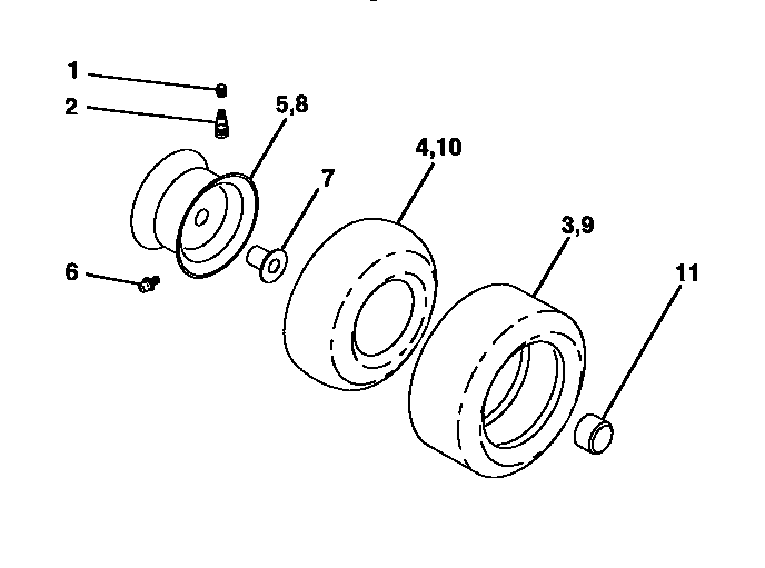 Craftsman 917257562 wheels and tires diagram
