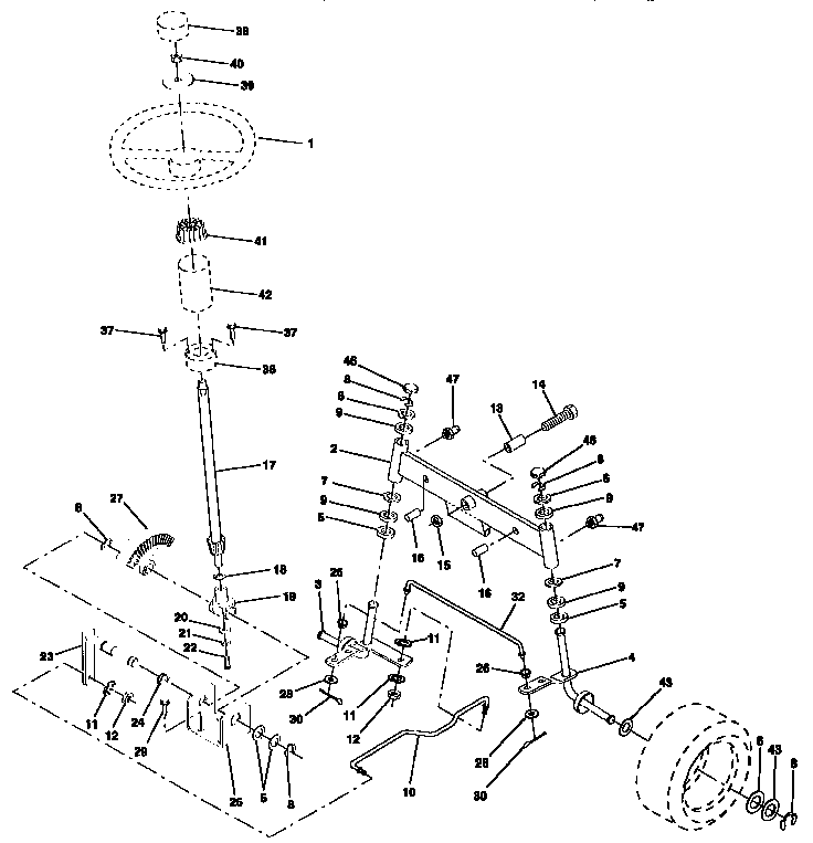 Craftsman 917257551 steering assembly diagram